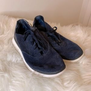 Vionic navy suede and leather sneakers